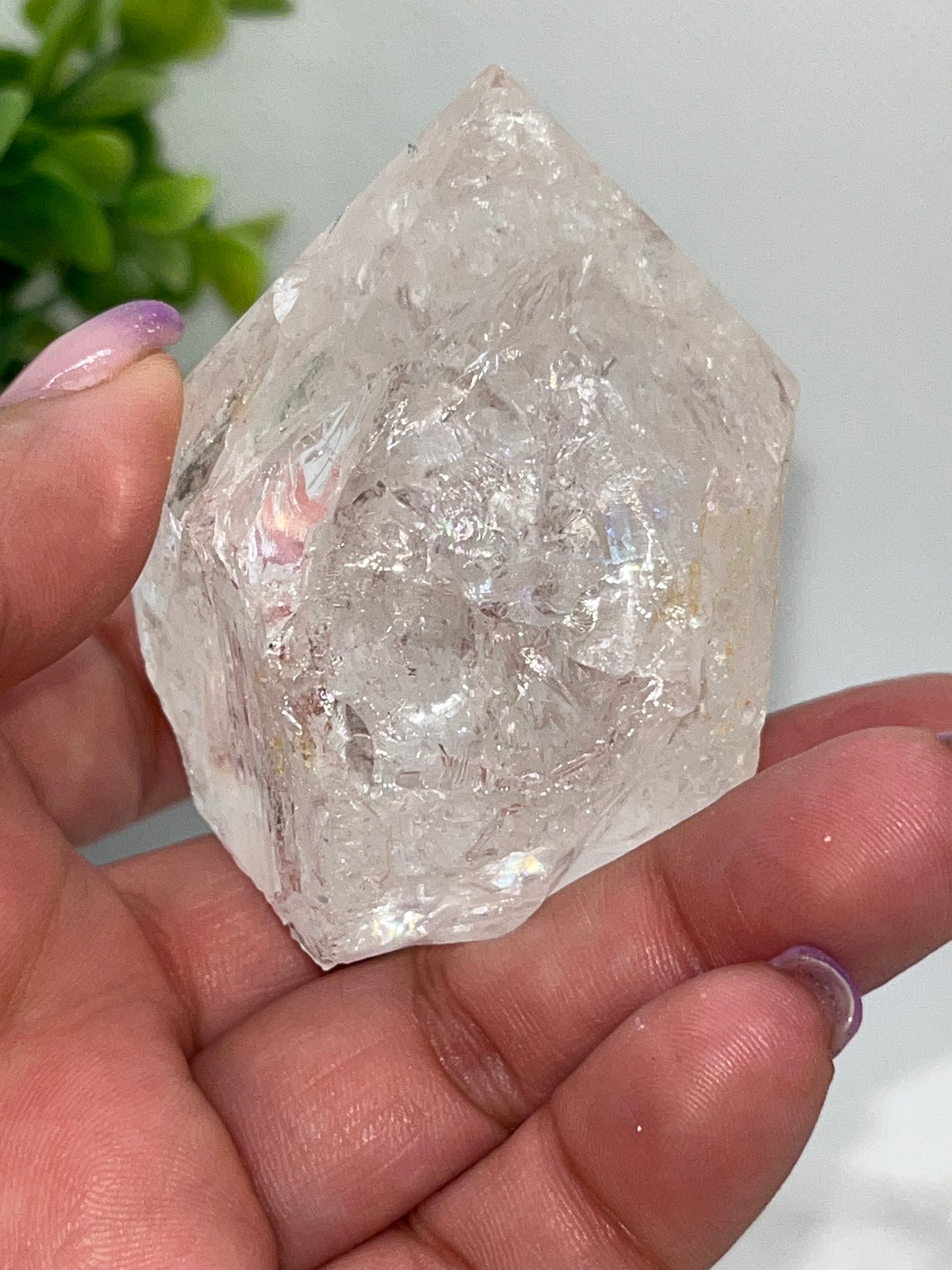 Clear Quartz Semi Polished Point