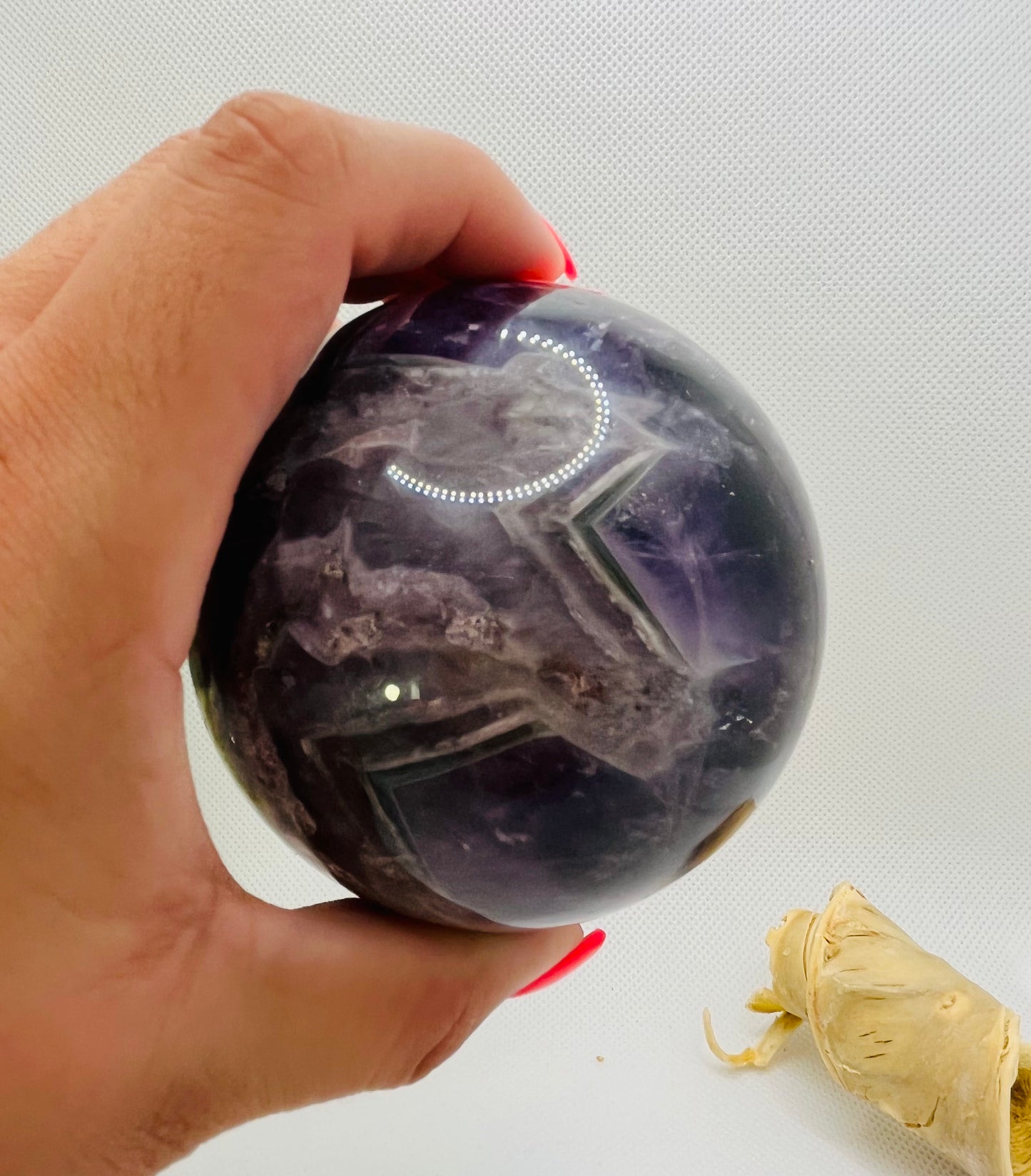 Chevron Amethyst Sphere
